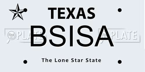 BSISA Texas License Plate