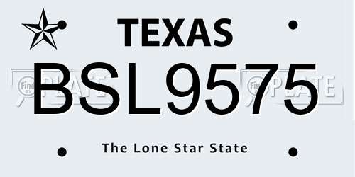 BSL9575 Texas License Plate