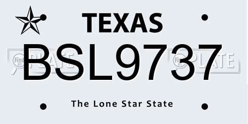 BSL9737 Texas License Plate