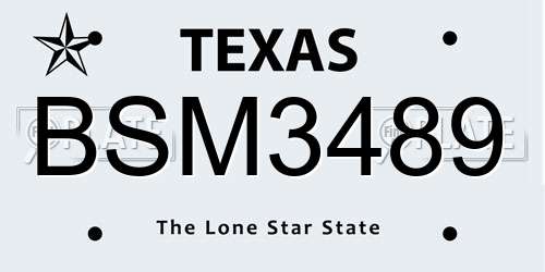 BSM3489 Texas License Plate