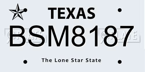 BSM8187 Texas License Plate
