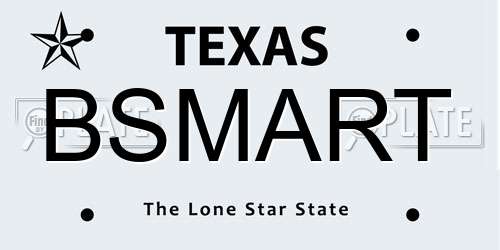 BSMART Texas License Plate
