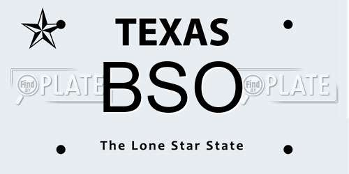 BSO Texas License Plate