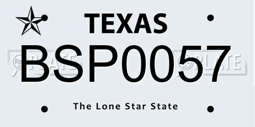 BSP0057 Texas License Plate