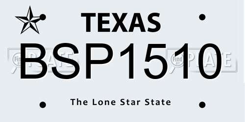 BSP1510 Texas License Plate