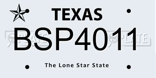 BSP4011 Texas License Plate