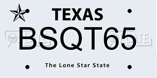 BSQT65 Texas License Plate