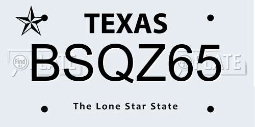 BSQZ65 Texas License Plate