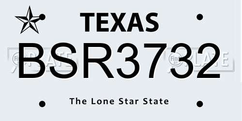 BSR3732 Texas License Plate