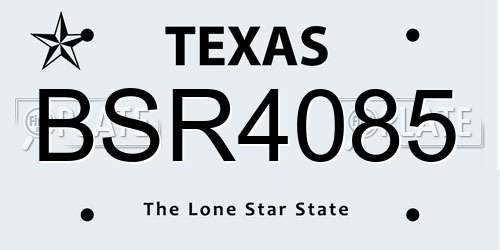 BSR4085 Texas License Plate