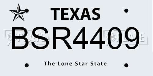 BSR4409 Texas License Plate