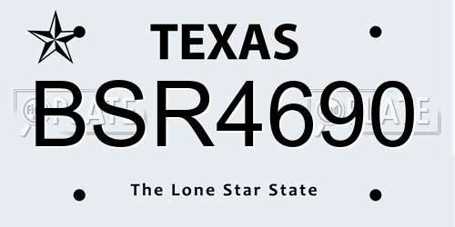 BSR4690 Texas License Plate