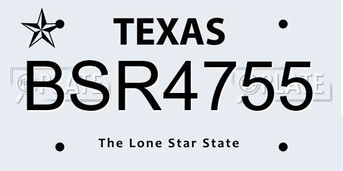 BSR4755 Texas License Plate