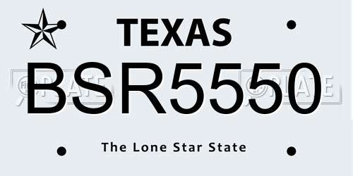 BSR5550 Texas License Plate