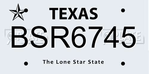 BSR6745 Texas License Plate