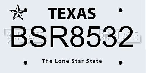 BSR8532 Texas License Plate