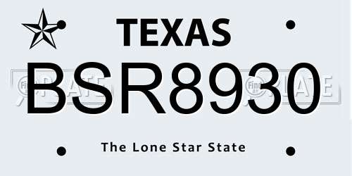 BSR8930 Texas License Plate