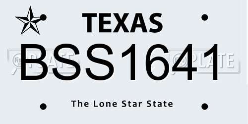 BSS1641 Texas License Plate