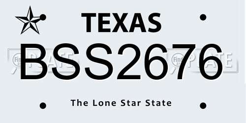 BSS2676 Texas License Plate