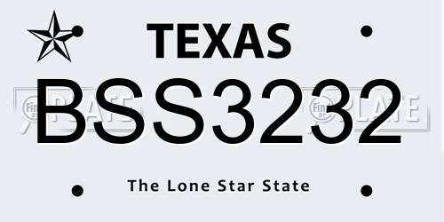 BSS3232 Texas License Plate