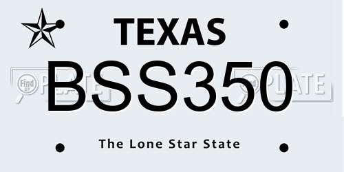 BSS350 Texas License Plate