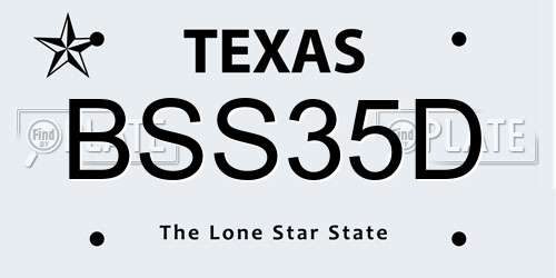 BSS35D Texas License Plate