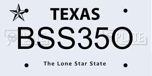 BSS35O Texas License Plate