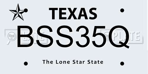 BSS35Q Texas License Plate