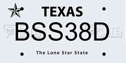 BSS38D Texas License Plate