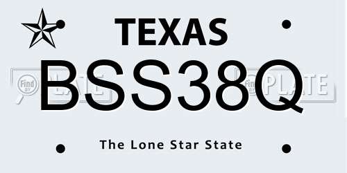 BSS38Q Texas License Plate