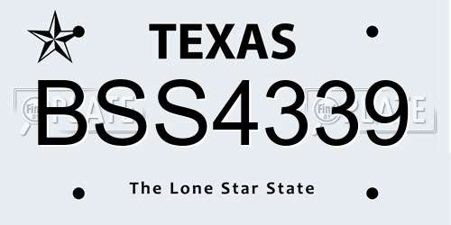 BSS4339 Texas License Plate