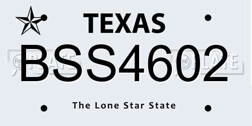 BSS4602 Texas License Plate