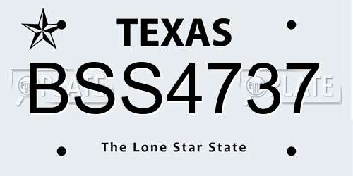 BSS4737 Texas License Plate