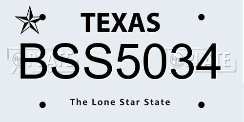 BSS5034 Texas License Plate