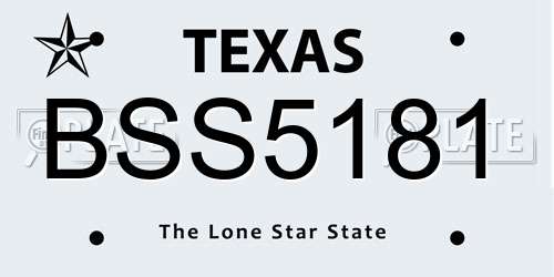 BSS5181 Texas License Plate