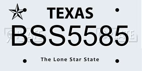 BSS5585 Texas License Plate