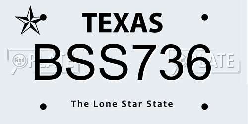 BSS736 Texas License Plate