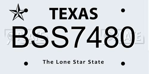 BSS7480 Texas License Plate