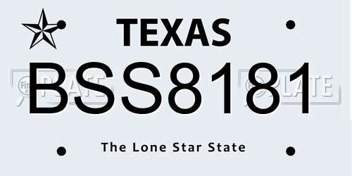 BSS8181 Texas License Plate