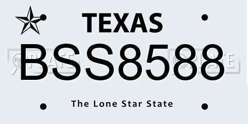 BSS8588 Texas License Plate