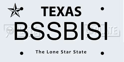 BSSBISI Texas License Plate