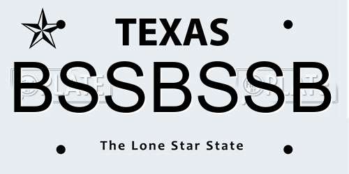 BSSBSSB Texas License Plate