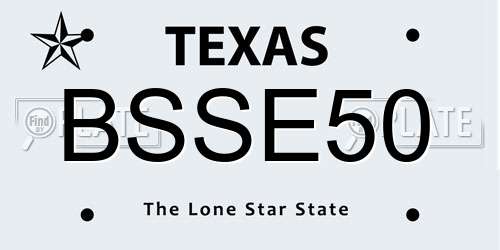 BSSE50 Texas License Plate
