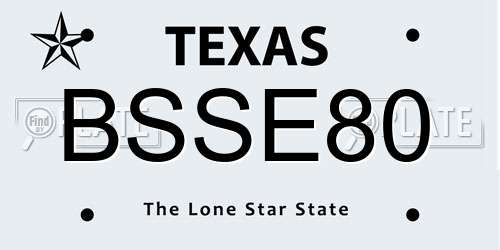 BSSE80 Texas License Plate
