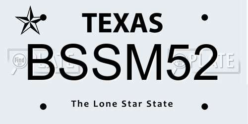 BSSM52 Texas License Plate