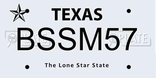 BSSM57 Texas License Plate