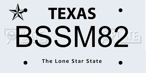 BSSM82 Texas License Plate