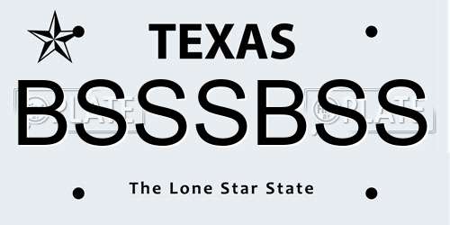BSSSBSS Texas License Plate
