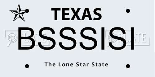BSSSISI Texas License Plate