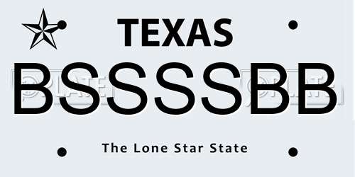 BSSSSBB Texas License Plate